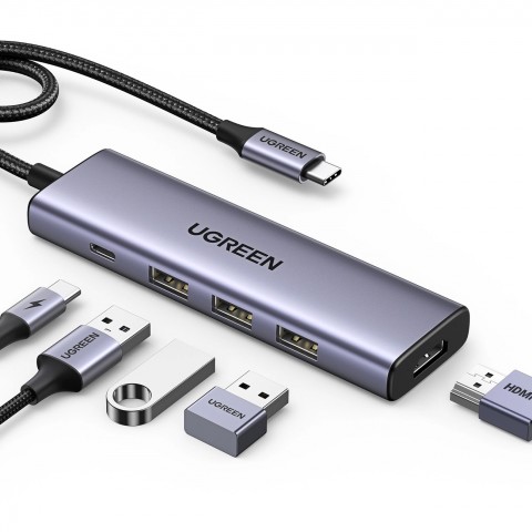 Adapteris USB C → HDMI 1.4v + 3xUSB + USB C (K-L) Ugreen CM511