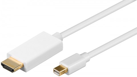 Laidas DisplayPort mini - HDMI 1m 4K (30Hz) 1.2v baltas Goobay