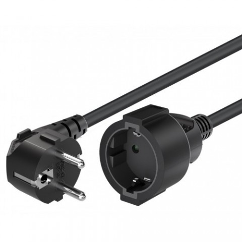 Tinklo ilgiklis 220V 1 lizdas su įžeminimu 5m (3x1.5 mm²) juodas Goobay 