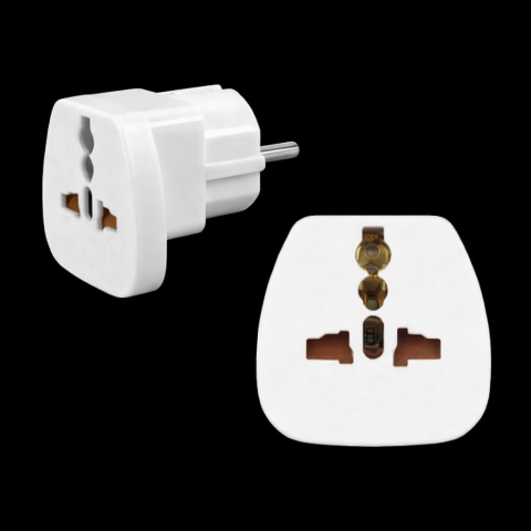 Tinklo perėjimas 220V EU → UK / US, Japan / Italy / Swiss (universalus) (K-L) baltas