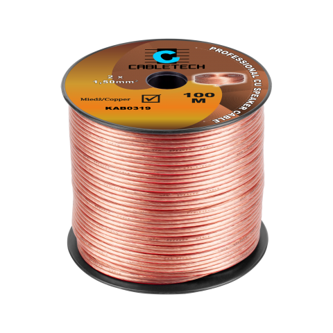 Kabelis garsiakalbiams 2x1.50mm² varinis skaidrus