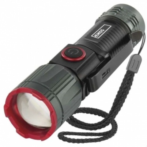 Žibintuvėlis 3.7V 300lm su akumuliatoriumi 700mAh metalinis Emos