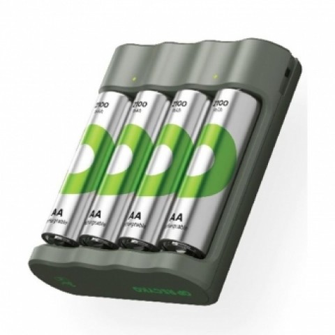 Akumuliatorių Įkroviklis 5V AA / AAA + 4 AA akumuliatoriai 2100mAh GP ReCyko 
