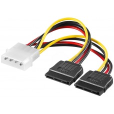 Maitinimo kabelis Molex - 2xSATA F 0.13m Goobay