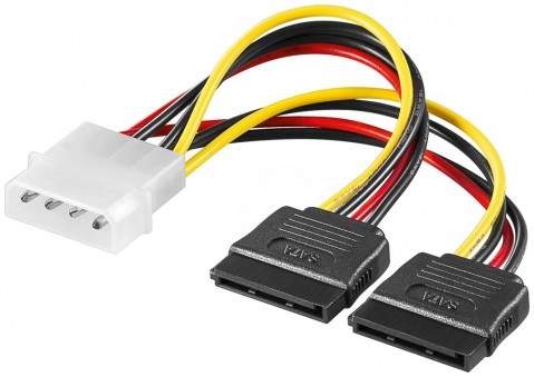 Maitinimo kabelis Molex - 2xSATA F 0.13m Goobay