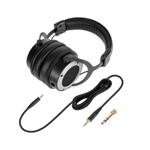 Studijinės ausinės su laidu 3m juodos Kruger&Matz (kištukas 3.5mm / 6.3mm)