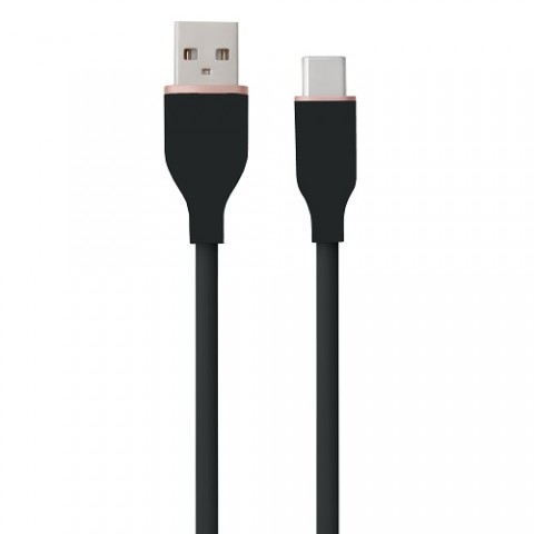 Laidas USB - USB C 2m 18W silikoninis juodas