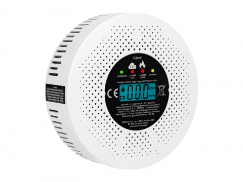 Anglies monoksido CO (smalkių) ir dūmų detektorius autonominis Blow (3 x AA)