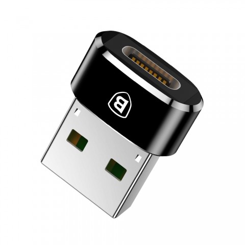 Perėjimas USB → USB C (K-L) juodas Baseus CAAOTG-01