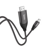 Laidas USB C → HDMI 2m pintas juodas Hoco UA16