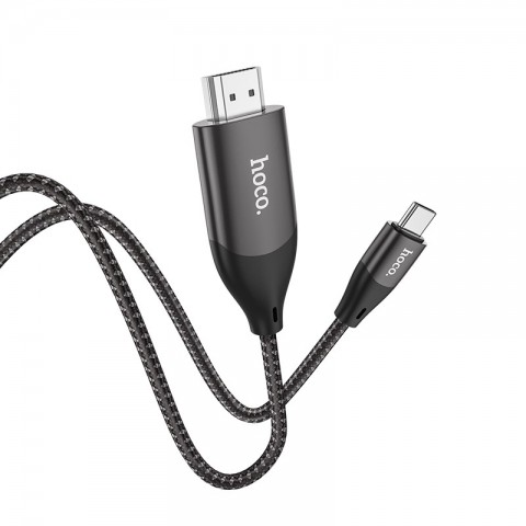 Laidas USB C → HDMI 2m pintas juodas Hoco UA16