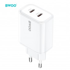 Tinklo įkroviklis 220V 2xUSB C 235W baltas Bwoo CDA206