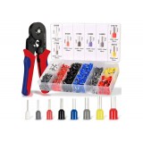 Įrankis laidų izoliacijos nuėmimui ir antgalių užspaudimui + antgaliai laidams (1200vnt)