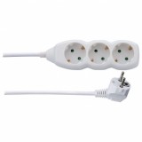 Tinklo ilgiklis 220V 3 vietų su įžeminimu 5m baltas (white)