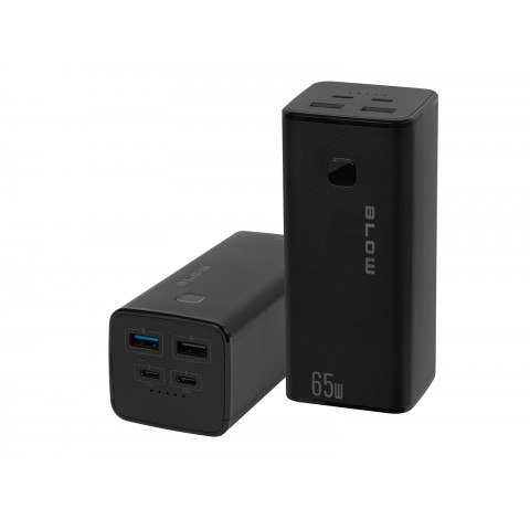 Nešiojamas įkroviklis - akumuliatorius 20000mAh 2xUSB C + 2xUSB 65W juodas Blow PB20G