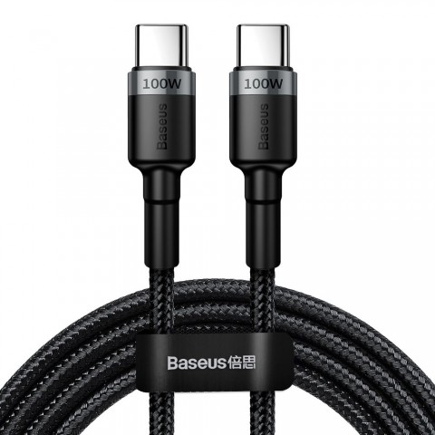 Laidas USB C - USB C 2m 100W 5A juodas Baseus CATKLF-ALG1