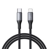 Laidas USB C - iPhone 12 / 13 / 14 8pin (Lightning) 1.2m 30W pintas juodas Joyroom S-A28