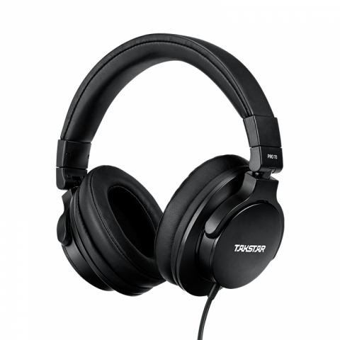 Studijinės ausinės su spiraliniu laidu 3m juodos Takstar PRO70 (kištukas: 3.5mm / 6.3mm)