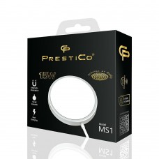 Belaidis įkroviklis 15W magnetinis su MagSafe USB C baltas Prestico MS1