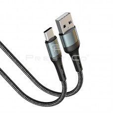 Laidas USB - USB C 1m 3.1A pintas juodas Prestico T10