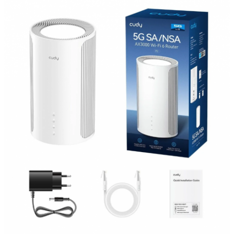 Bevielis maršrutizatorius 5G (SIM kortelės lizdas) Dual band 2402Mbps CUDY P2 (Wi-Fi 6)