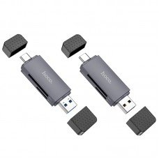 Atminties kortelių skaitytuvas USB C / USB 2.0 Hoco HB45 (microSD, SD)