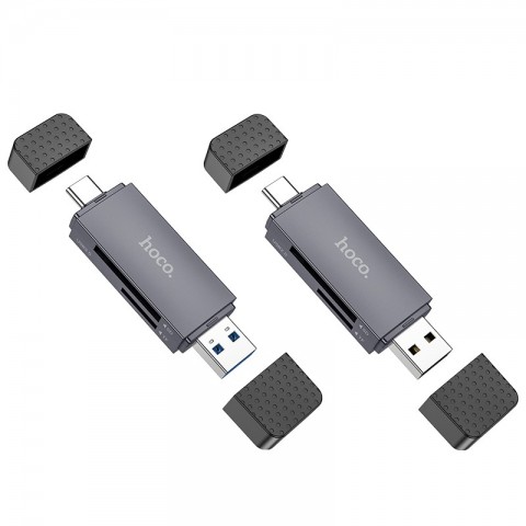 Atminties kortelių skaitytuvas USB C / USB 2.0 Hoco HB45 (microSD, SD)