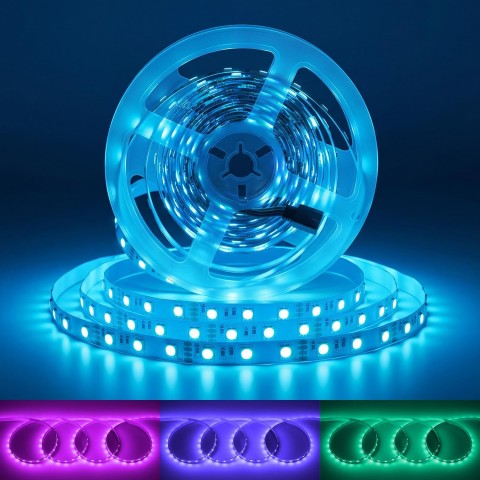 LED juosta 24V 9W/m nehermetiška IP20 RGB 1m