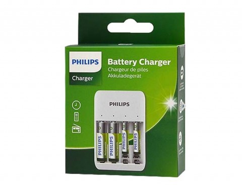 Akumuliatorių įkroviklis 220V AA/AAA + 2 AAA 700mAh + 2 AA 1300mAh akumuliatoriai Phillips 