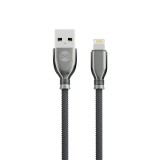 Laidas USB - iPhone Lightning 2.4A QC 3.0 1m pintas juodas Forever