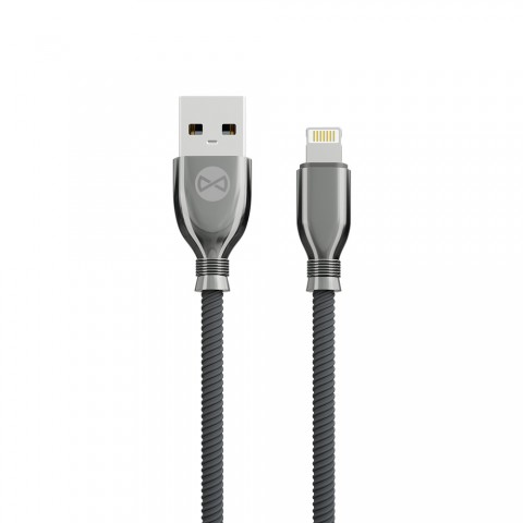 Laidas USB - iPhone Lightning 2.4A QC 3.0 1m pintas juodas Forever
