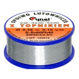 Lydmetalis 0.38mm 100g 60Sn/40Pb 2.5% fliuso Cynel