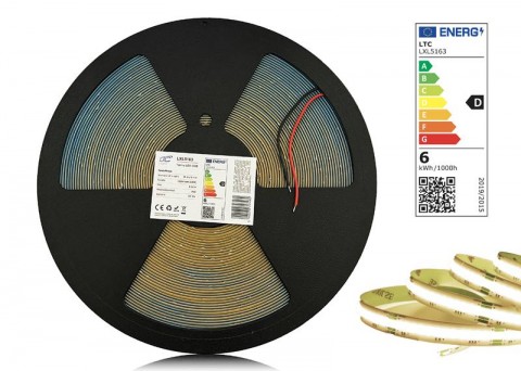 LED juosta COB 12V 6W/m nehermetiška IP20 šiltai balta 3000K 1m 