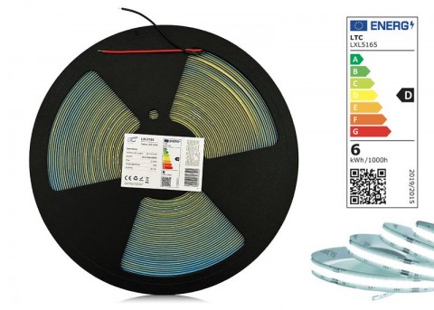 LED juosta COB 12V 6W/m nehermetiška IP20 šaltai balta 6000K 1m