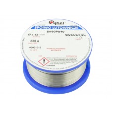 Lydmetalis 0.70mm 250g 60Sn/40Pb 2.5% fliuso Cynel