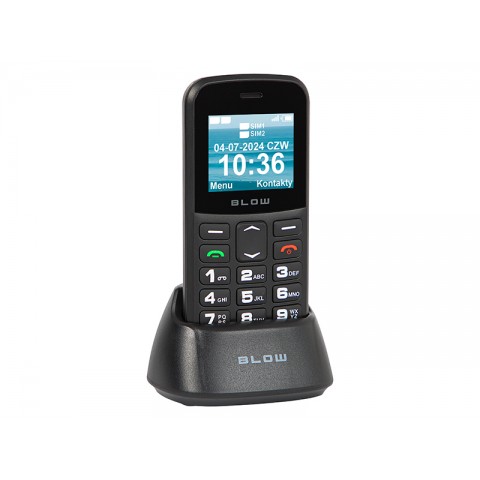 Mobilus telefonas Blow S18D juodas su krovimo stotele