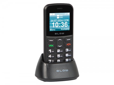Mobilus telefonas Blow S18D juodas su krovimo stotele