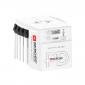 Tinklo perėjimas 220V neįžemintas (220 šalių) + USB + USB C baltas Skross