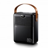 Nešiojamas įkroviklis - akumuliatorius 80000mAh 4xUSB + 2xUSB C 22.5W su indikatoriumi, su pašvietimu juodas Remax RPP-118