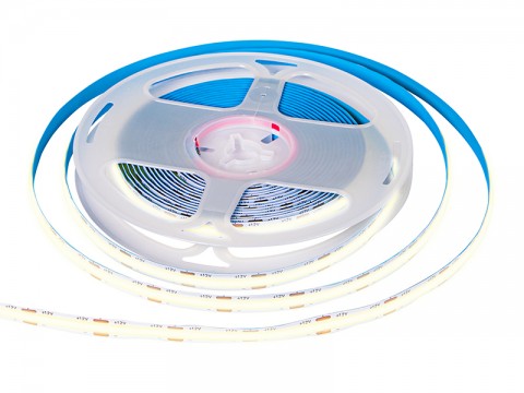 LED juosta COB 12V 10W/m nehermetiška IP20 šiltai balta 1m