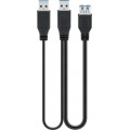 Laidas USB - 2xUSB 0.3m Goobay (su papildomu maitinimu, tinka HDD diskams)