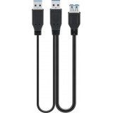 Laidas USB - 2xUSB 0.3m Goobay (su papildomu maitinimu, tinka HDD diskams)