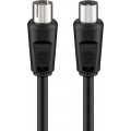 Kabelis televizoriaus (TV) RF antenai 7.5m juodas Goobay