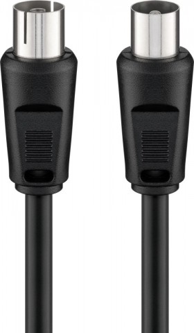 Kabelis televizoriaus (TV) RF antenai 7.5m juodas Goobay