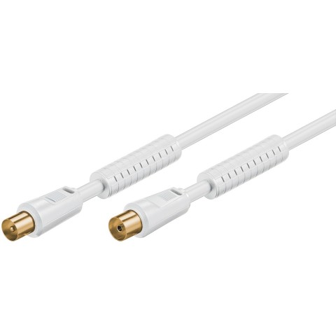 Kabelis televizoriaus (TV) antenai RF su filtru 10m baltas Goobay