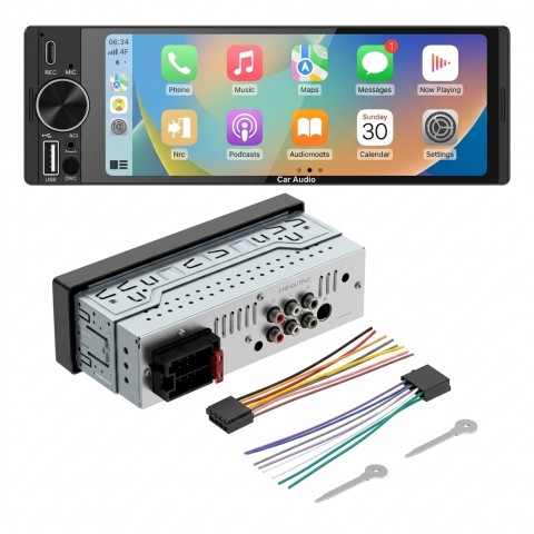 Automagnetola 1DIN Kruger&Matz su 7" (liečiamas ekranas) su Carplay / Android Auto