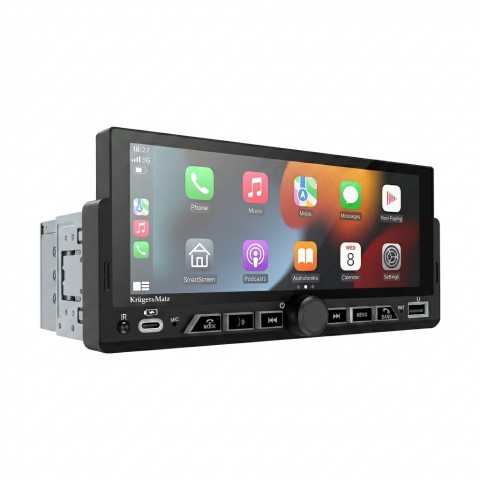 Automagnetola 1DIN Kruger&Matz 6.9" (liečiamas ekranas) su Carplay / Android Auto 