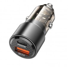 Automobilinis įkroviklis 12-24V USB + USB C 83W mini juodas Borofone BZ20A (tinka nešiojamam kompiuteriui)