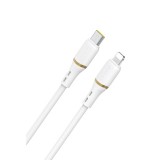Laidas USB C - iPhone 12/13 8pin (Lightning) 30W 1m silikoninis baltas Dudao L25X