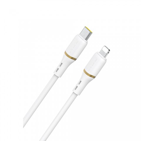 Laidas USB C - iPhone 12/13 8pin (Lightning) 30W 1m silikoninis baltas Dudao L25X